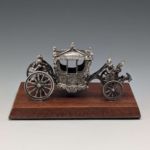1977 British sterling silver Gold State Coach miniature 65g Toye, Kenning & Spencer