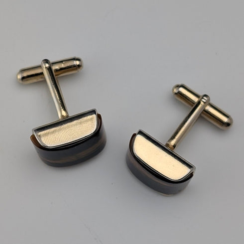 Vintage Tiger Eye Gold Plated Cufflinks