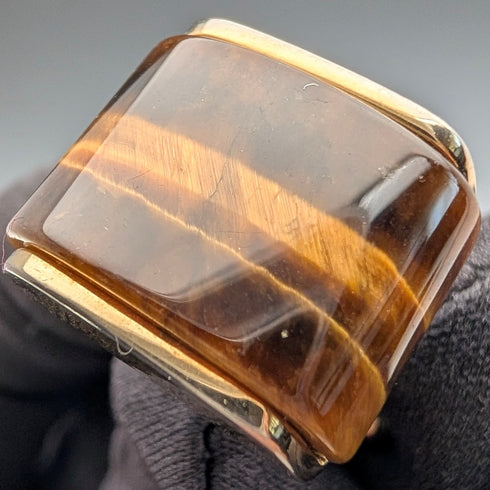 Vintage Tiger Eye Gold Plated Cufflinks