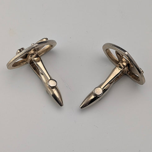 Vintage Fish Engraving Gold Plated Cufflinks