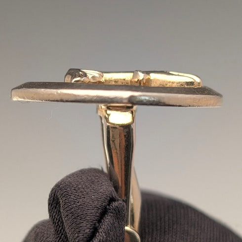 Vintage Fish Engraving Gold Plated Cufflinks