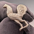 1953 British Vintage Rooster Sculpture Sterling Silver Cufflinks, Deakin & Francis