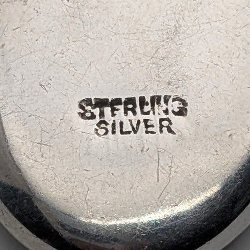 Vintage sterling silver oval locket pendant with sterling silver necklace, 7.6g total