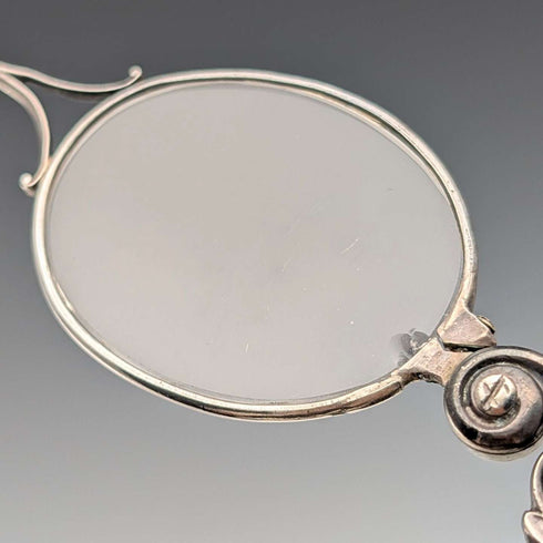 Antique American sterling silver openwork design portable folding glasses Ronietto