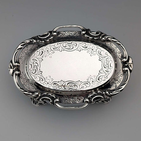 1907 British antique sterling silver jewelry box, 88g, Henry Matthews