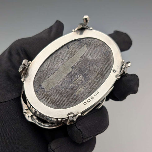 1907 British antique sterling silver jewelry box, 88g, Henry Matthews
