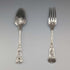 1849 British antique sterling silver christening cutlery pair, 128g total, case included, Samuel Hayne & Dudley Caterer