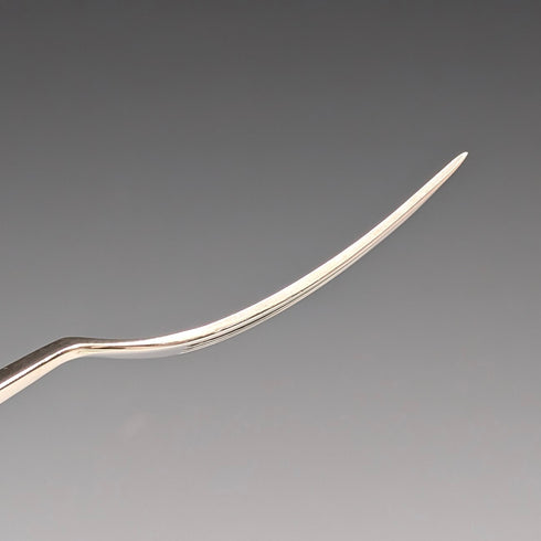 Circa 1860 British antique white mother-of-pearl handle dessert cutlery, 6 pairs, with tray