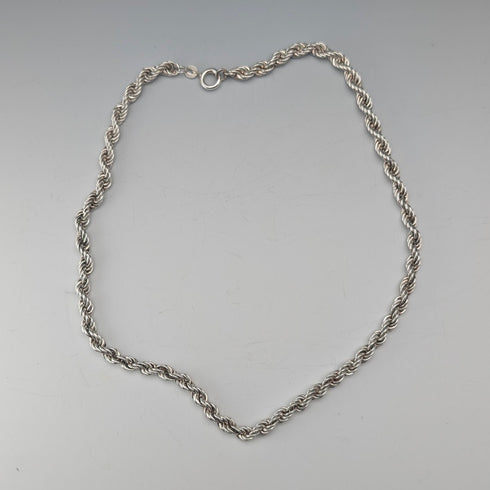 英國復古純銀扭曲鏈項鍊 40 公分 12.5 克 EJLd