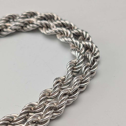 British vintage sterling silver twisted chain necklace 40cm 12.5g EJLd