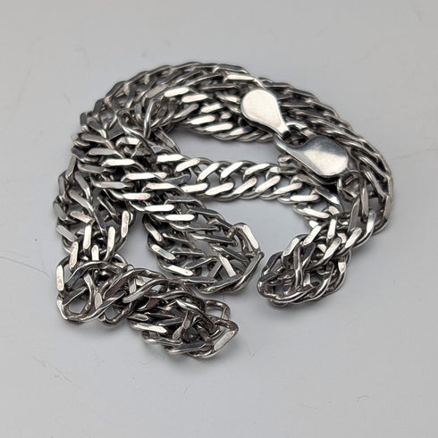 英國復古純銀雙 kihei 鏈項鍊 41 公分 17.4 克 AGP