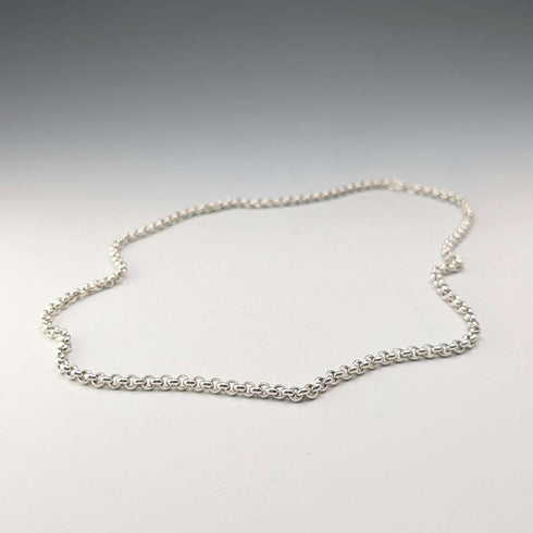 British vintage sterling silver azuki chain necklace 56cm 28.2g CC