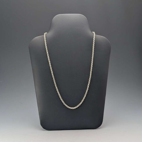 British vintage sterling silver azuki chain necklace 56cm 28.2g CC