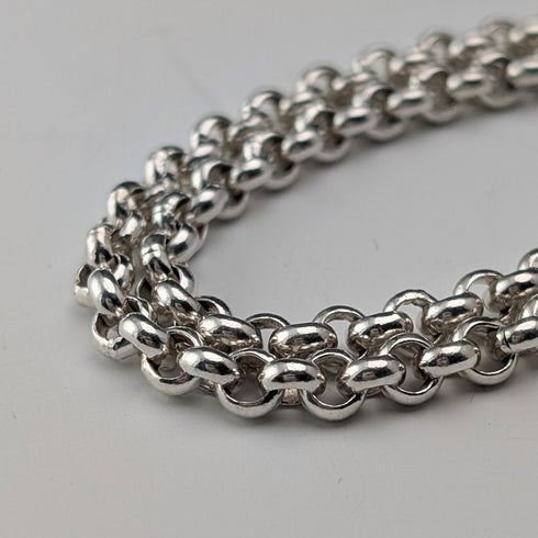 英國復古純銀紅豆鏈項鍊 56 公分 28.2 克 CC