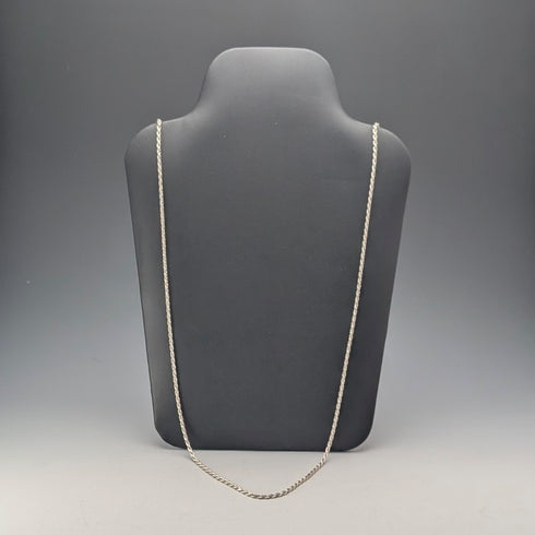 英國復古純銀扭紋鏈項鍊 90公分 22.3克 Milor