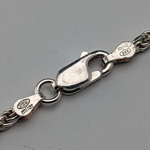 英國復古純銀扭紋鏈項鍊 90公分 22.3克 Milor