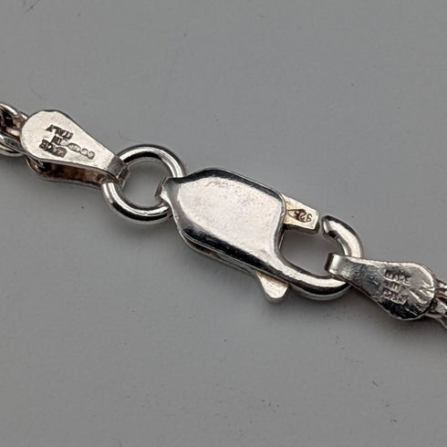 英國復古純銀扭紋鏈項鍊 90公分 22.3克 Milor