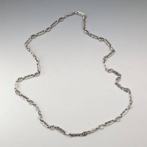 美國復古純銀多花式鏈條項鍊 92 公分 80 克