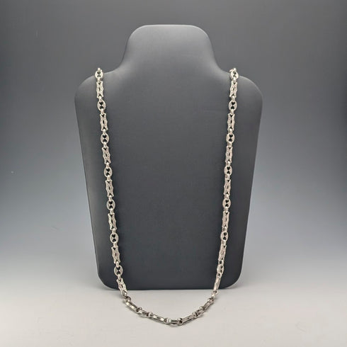 美國復古純銀多花式鏈條項鍊 92 公分 80 克