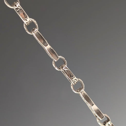 美國復古純銀多花式鏈條項鍊 92 公分 80 克