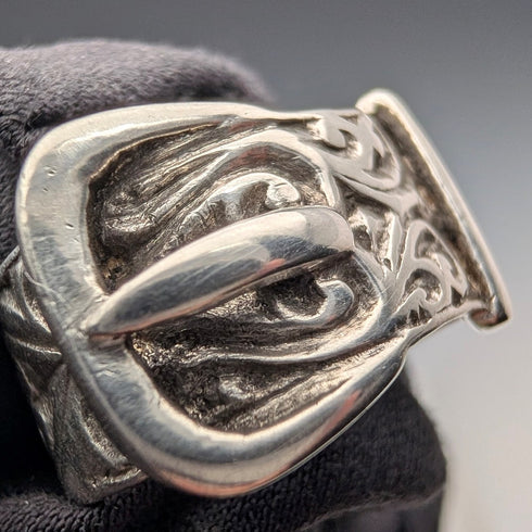 1971年 英国ヴィンテージ ヴィクトリアンデザイン 純銀製リング (9号)指輪