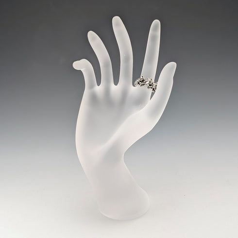 ヴィンテージ 3ホースヘッドデザイン 純銀製リング (9号)指輪