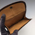 1905 British antique sterling silver mounted brown leather handbag style wallet by Ludwig Krumm
