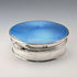 1926 British Antique Blue Guilloche Enamel Sterling Silver Jewelry Box 120g