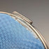 1926 British Antique Blue Guilloche Enamel Sterling Silver Jewelry Box 120g