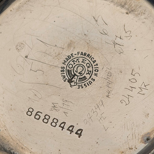 1930年頃 ヴィンテージ オメガ 懐中時計 アールデコスタイル 合金オープンフェース 動作良好