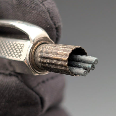 1947年 英国ヴィンテージ 純銀製 ヘキサゴン 推進式シャープペンシル Johnson Matthey