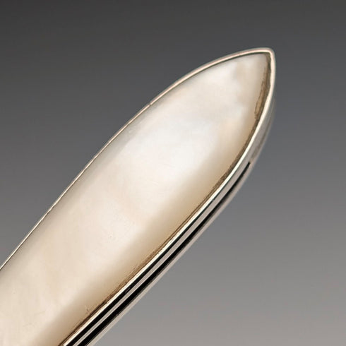 1913年 英国アンティーク 白蝶貝ハンドル 純銀ブレード ペンナイフ Thomas Marples