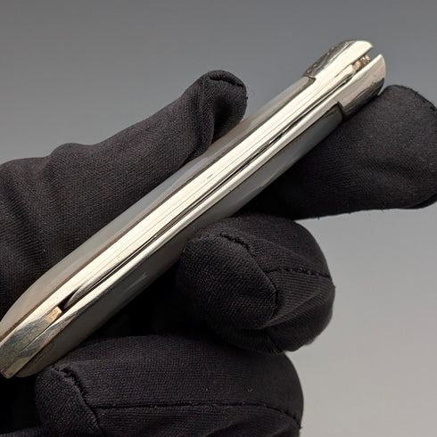 1913年 英国アンティーク 白蝶貝ハンドル 純銀ブレード ペンナイフ Thomas Marples