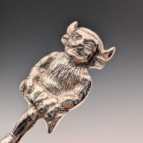 Vintage British silver plate Lincoln Imp tea caddy spoon