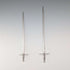 Antique British silver plate sword-shaped meat skewers pair by William Hutton & Sons