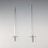 Antique British silver plate sword-shaped meat skewers pair by William Hutton & Sons