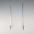 Antique British silver plate sword-shaped meat skewers pair by William Hutton & Sons
