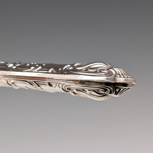 1973 British Vintage Sterling Silver Handle Cake Slicer & Bread Knife Harrison Brothers