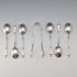 1899 British antique sterling silver apostle teaspoon set of 6 and sugar tongs, 106g total, case included, Harrison Brothers&Howson