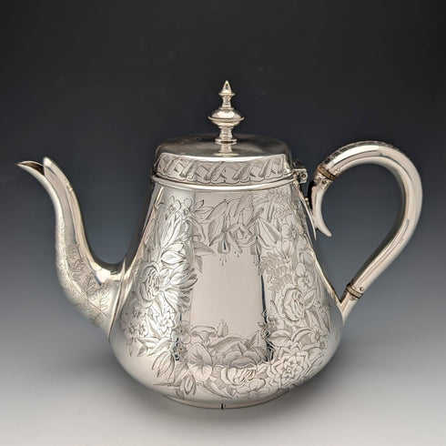 Late 19th Century British Antique Silver Plate Teapot Mappin Brothers
