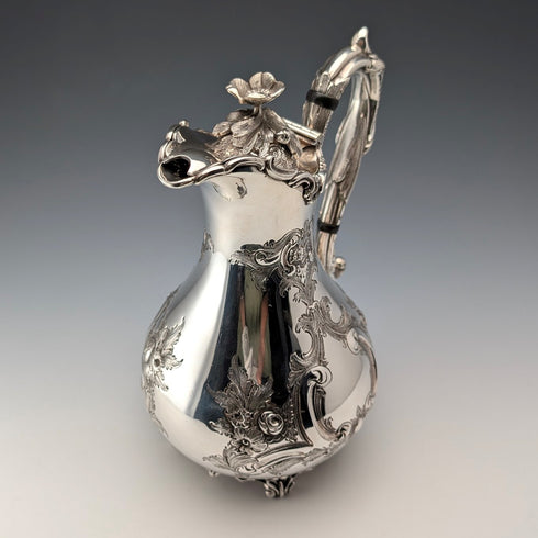 初期ビクトリアン 英国アンティーク シルバープレート製 ウォータージャグ Martin&Hall