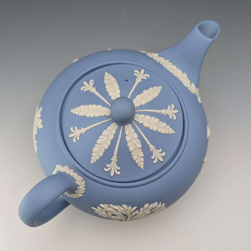 British Vintage Wedgwood Teapot Jasperware Pale Blue