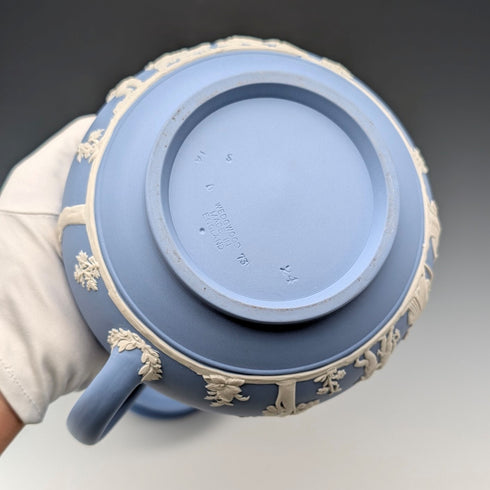 英國復古韋奇伍德茶壺 Jasperware 淡藍色