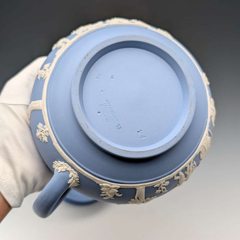 British Vintage Wedgwood Teapot Jasperware Pale Blue