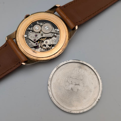 1950s Swiss DELBANA men's watch, 15 jewels, gold plated case, in good working order