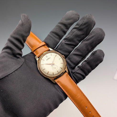 1950s Swiss DELBANA men's watch, 15 jewels, gold plated case, in good working order