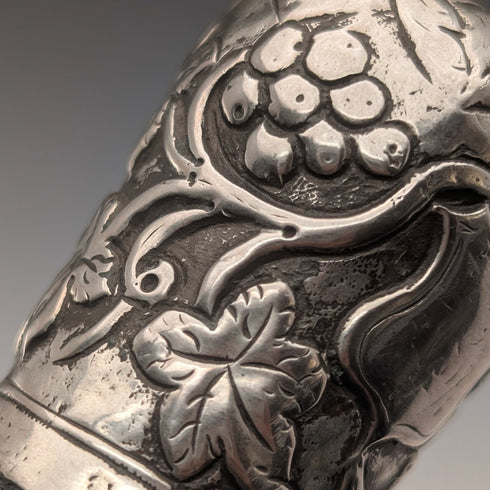 1900年頃 英国アンティーク ブラックシャフト 純銀製ロンデルハンドル 杖 88cm