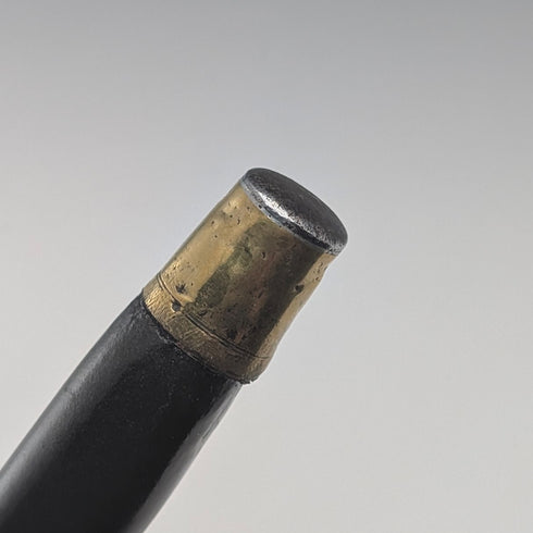 1900年頃 英国アンティーク ブラックシャフト 純銀製ロンデルハンドル 杖 88cm