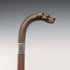 1919年 英国アンティーク ブラウンシャフト ドッグヘッドハンドル 純銀装飾 杖 87cm Jonathan Howell