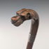 1919 British antique brown shaft dog head handle pure silver decorated walking stick 87cm Jonathan Howell